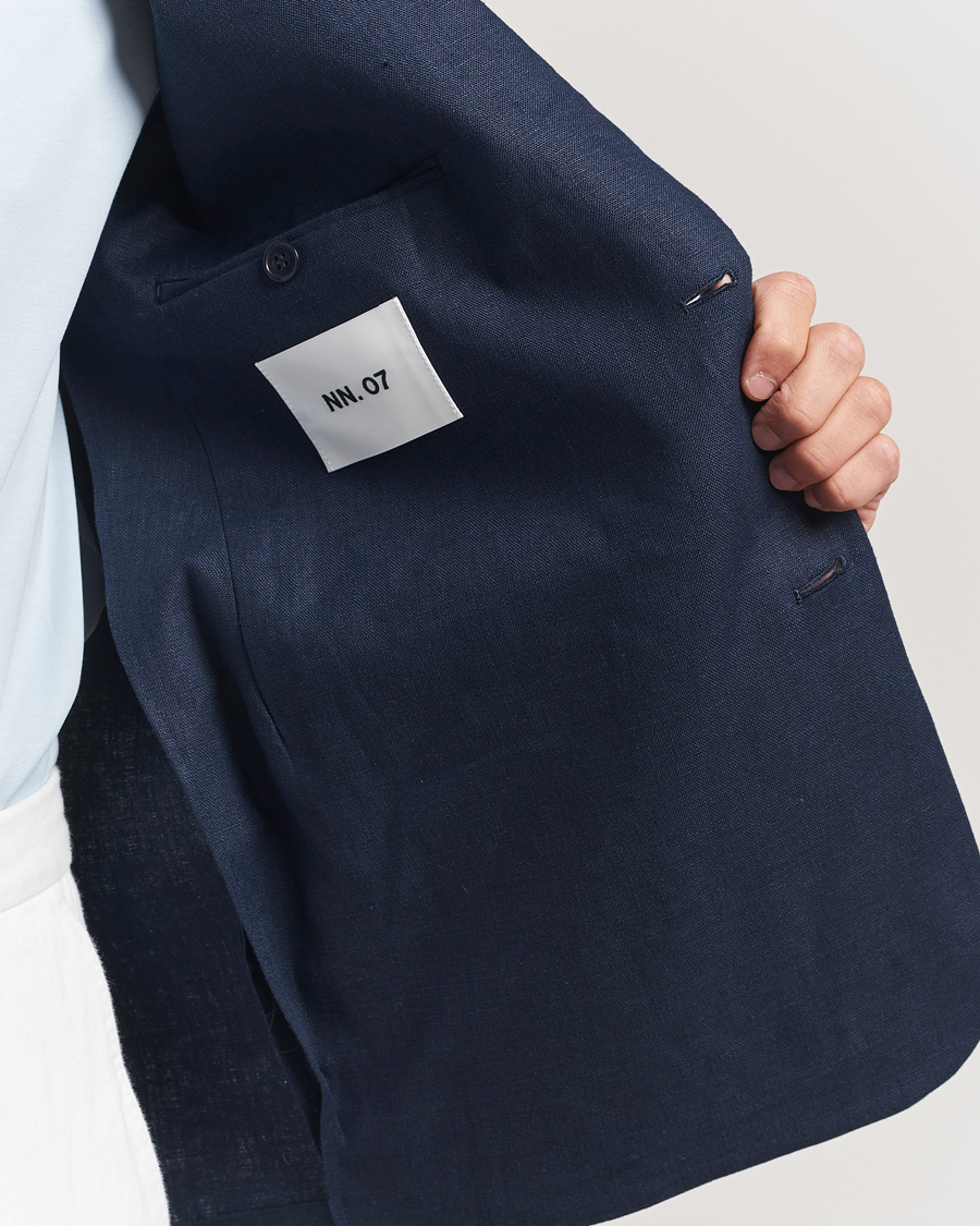 Men | Blazers | NN07 | Timo Linen Blazer Navy Blue