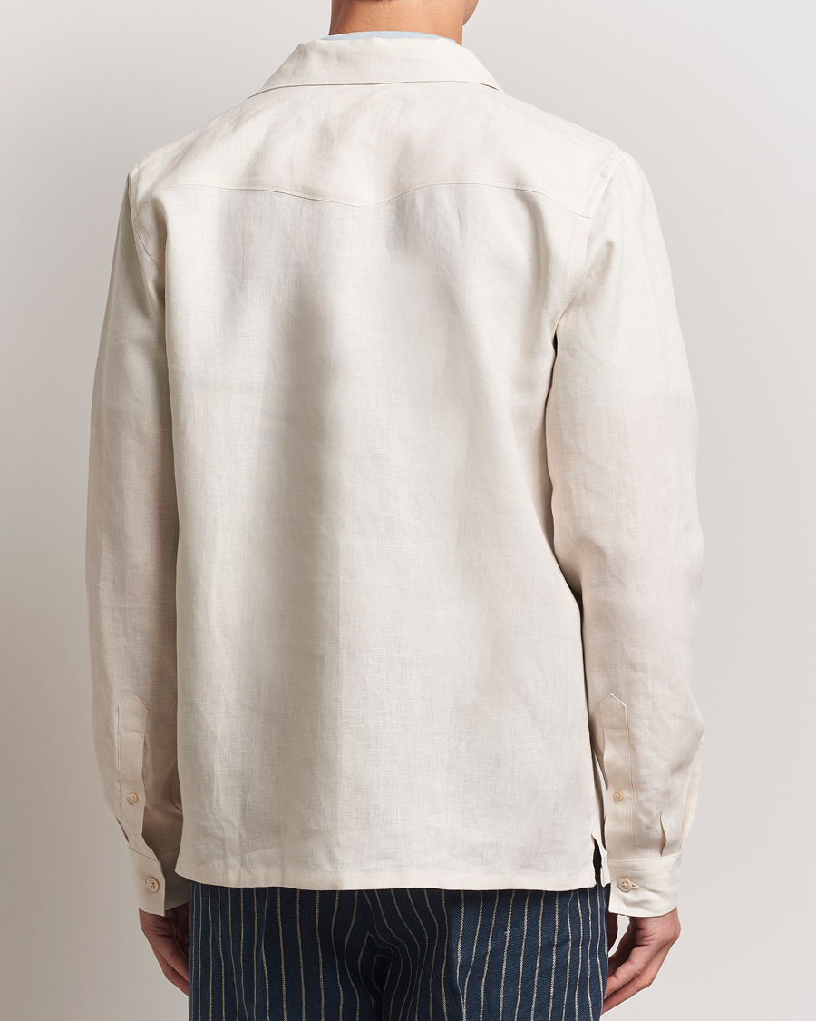 Men | Shirts | NN07 | Pax Linen Western Shirt Ivory