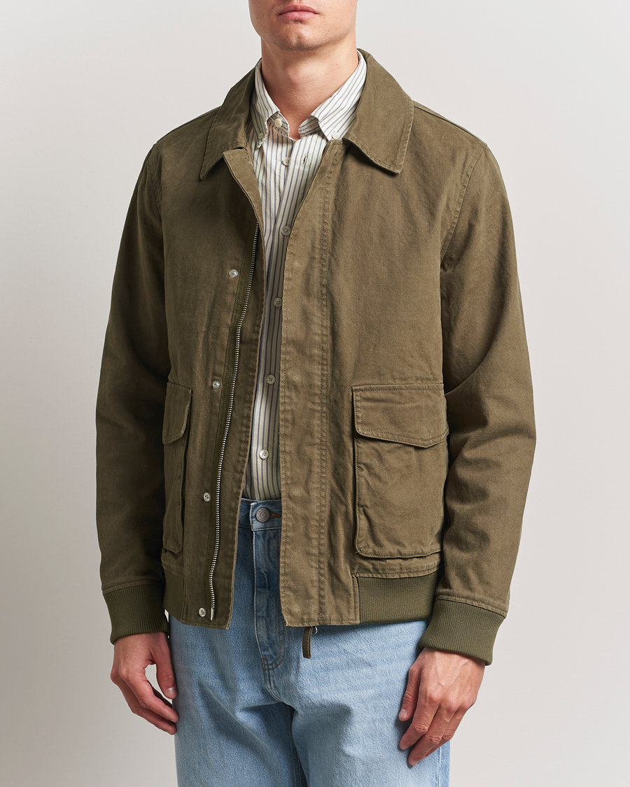 Men | Coats & Jackets | A Day's March | Bader Cotton Flight Jacket Olive