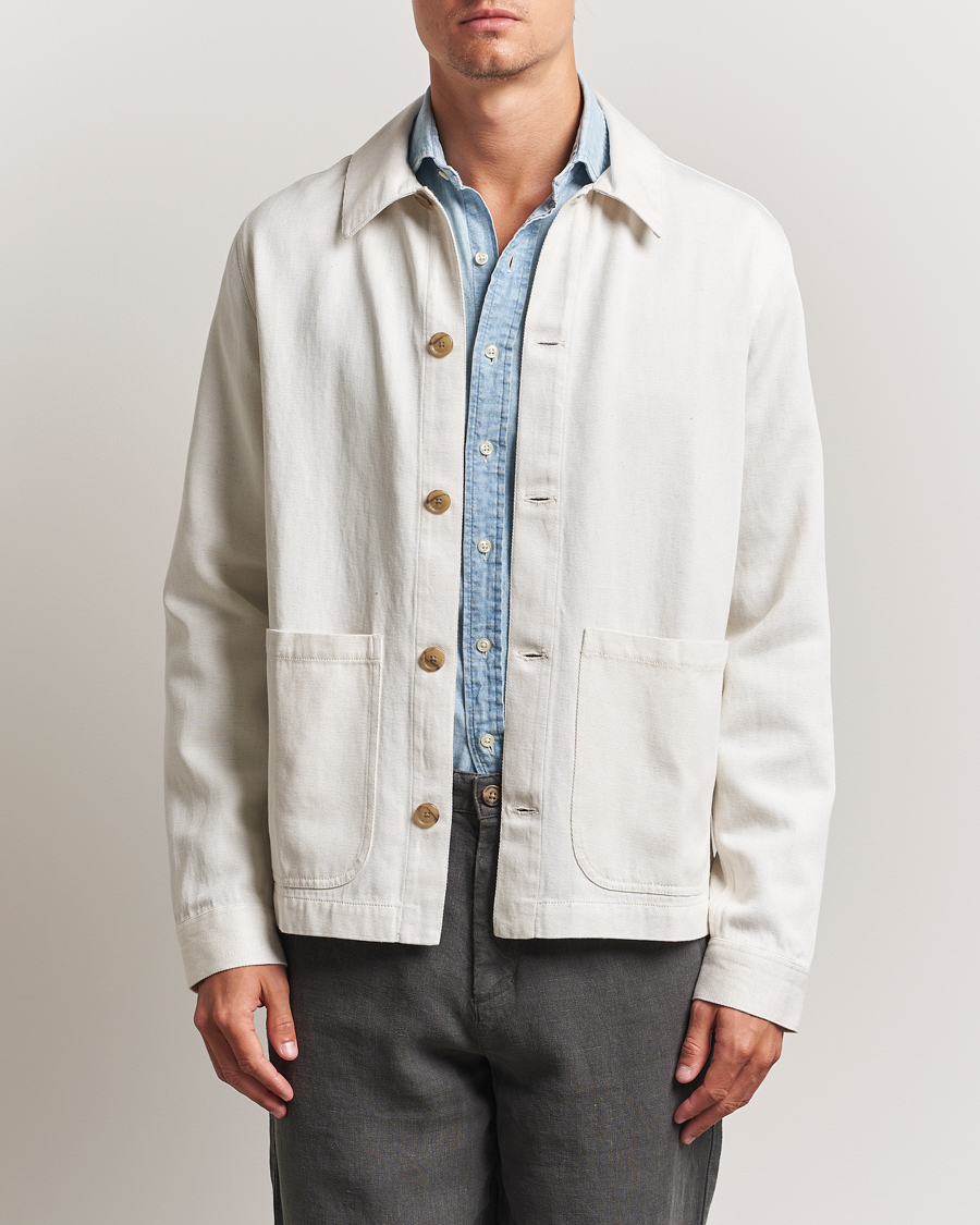 Men | Coats & Jackets | A Day's March | Imola Hemp Overshirt Ecru
