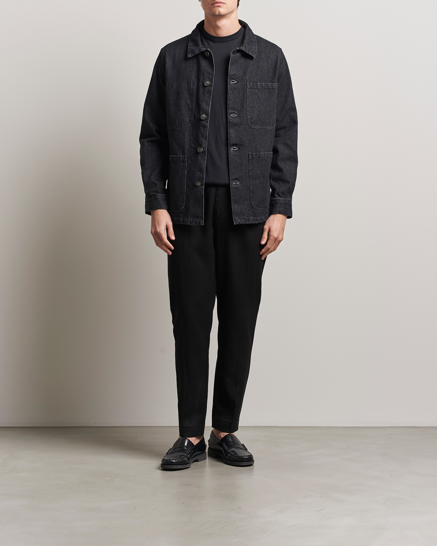 Men | Coats & Jackets | A Day's March | Algot Denim Overshirt Washed Black