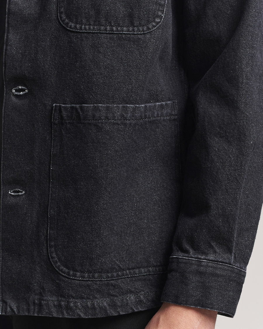 Men | Coats & Jackets | A Day's March | Algot Denim Overshirt Washed Black