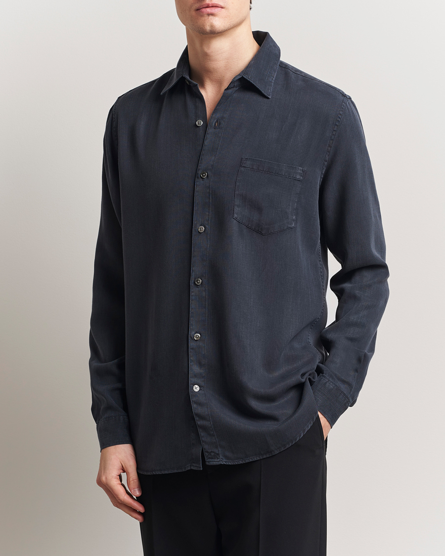 Men | Shirts | A Day's March | Daintree Lyocell Shirt Navy