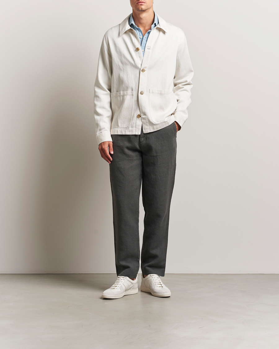 Men | Trousers | A Day's March | Madu Linen Trousers Olive