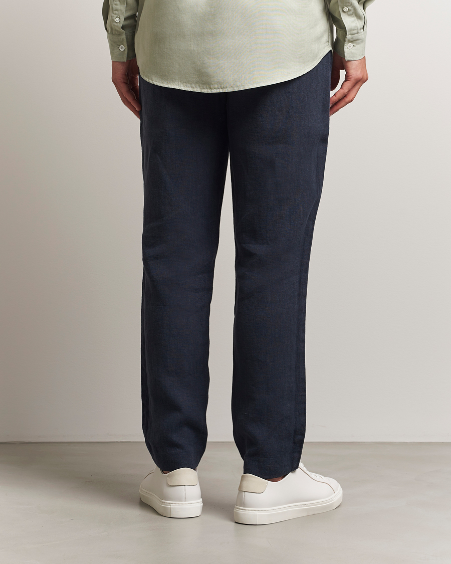 Men | Trousers | A Day's March | Madu Linen Trousers Navy