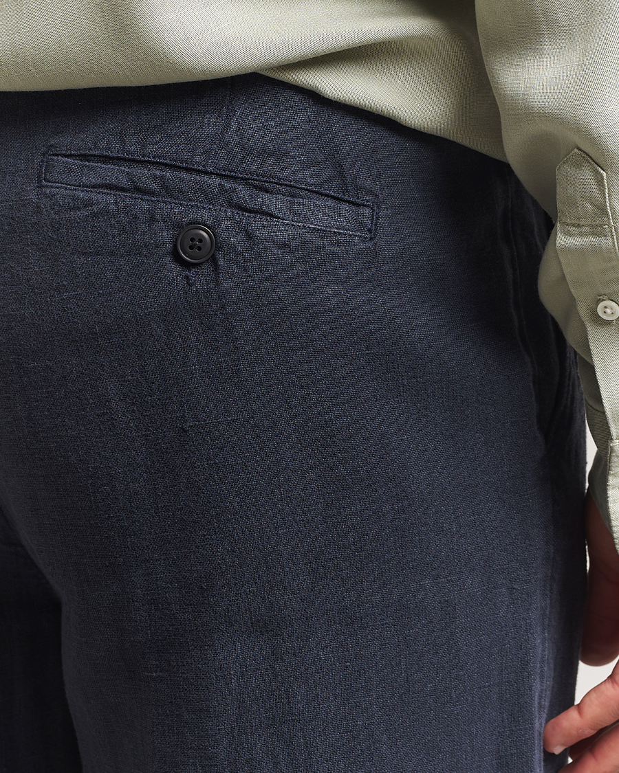 Men | Trousers | A Day's March | Madu Linen Trousers Navy