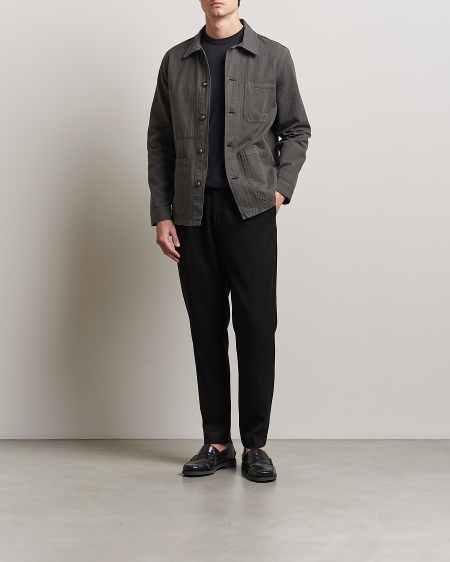 Men | Trousers | A Day's March | Smart Lyocell Trousers Black