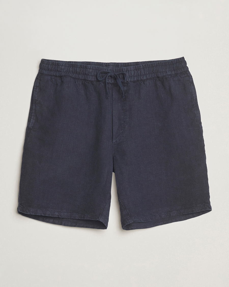 Men | Shorts | A Day's March | Ipu Linen Drawstring Shorts Navy