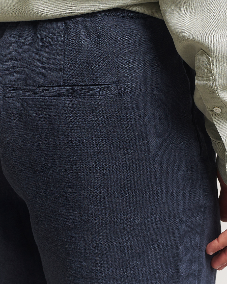Men | Shorts | A Day's March | Ipu Linen Drawstring Shorts Navy