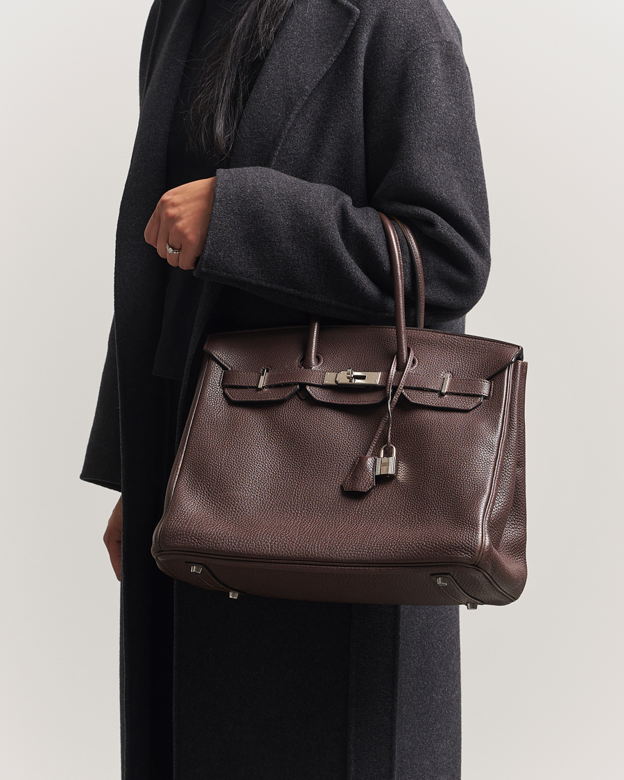 Men | Pre-Owned & Vintage Bags | Hermès Pre-Owned | Birkin 35 Taurillon Clémence Ebène