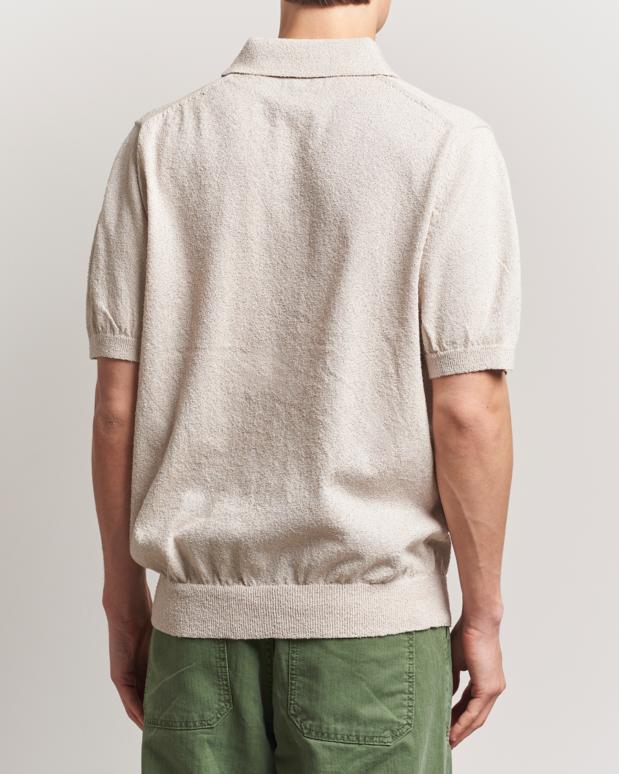 Men | Polo Shirts | BEAMS PLUS | Short Sleeve Boucle Polo Beige