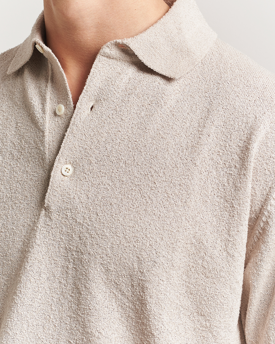 Men | Polo Shirts | BEAMS PLUS | Short Sleeve Boucle Polo Beige