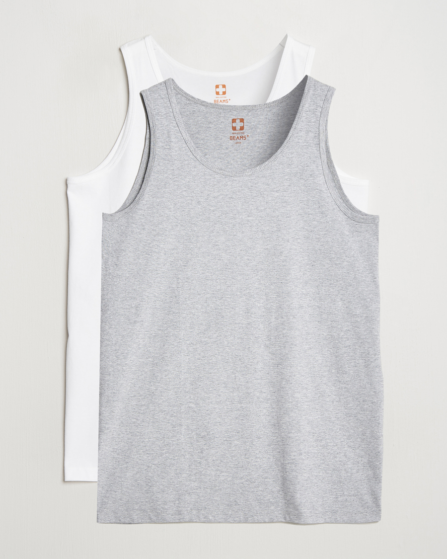 Men | T-Shirts | BEAMS PLUS | 2-Pack Tank Top White