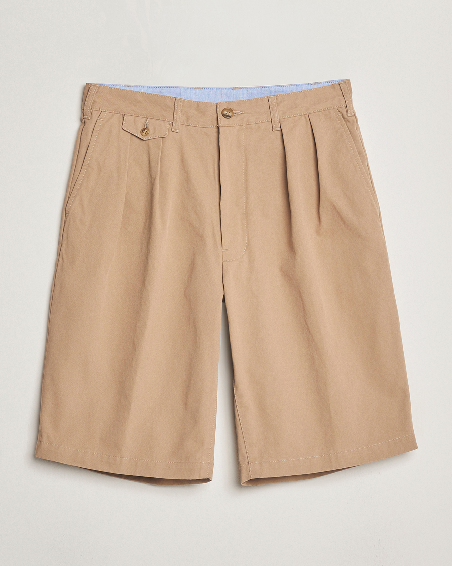 Men | Shorts | BEAMS PLUS | Pleated Twill Shorts Khaki