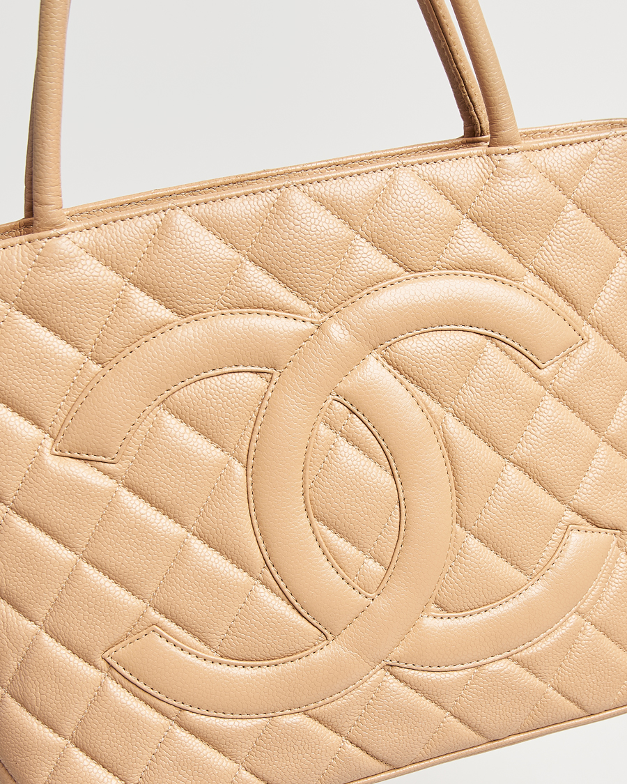 Men | Gifts for Her | Chanel Pre-Owned | Medallion Tote Bag Caviar Beige