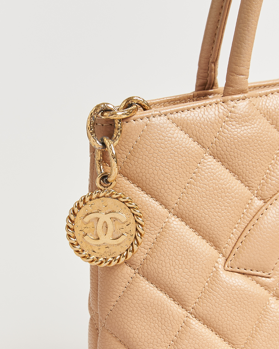 Men | Gifts for Her | Chanel Pre-Owned | Medallion Tote Bag Caviar Beige