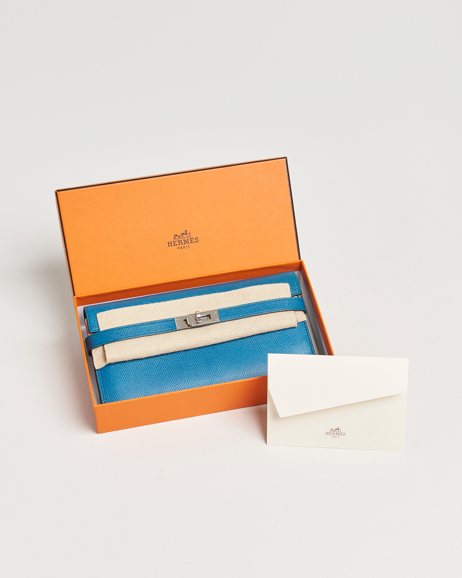 Men | Gifts for Her | Hermès Pre-Owned | Kelly Wallet Epsom Leather Blue