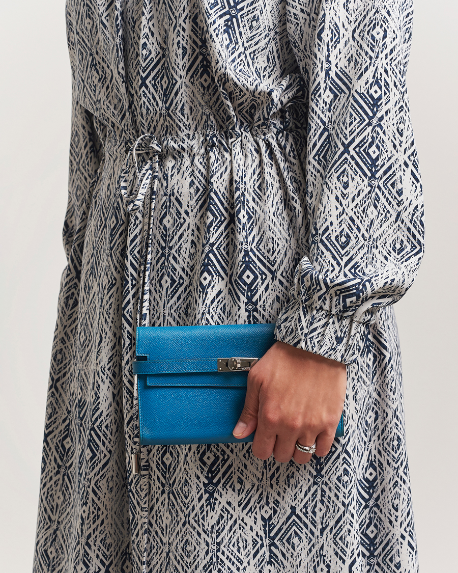 Men | Gifts for Her | Hermès Pre-Owned | Kelly Wallet Epsom Leather Blue
