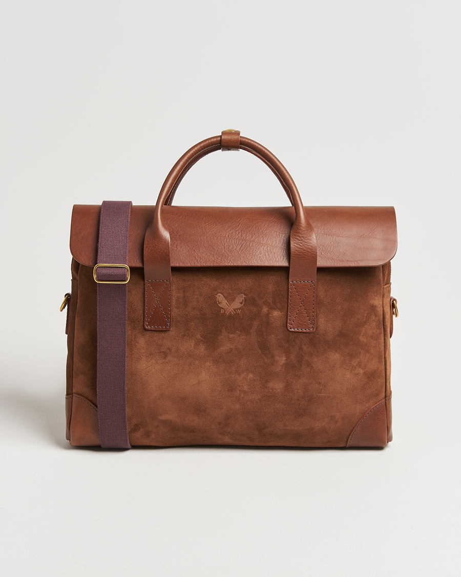 Men | Bags | Bennett Winch | Suede Briefcase Brown