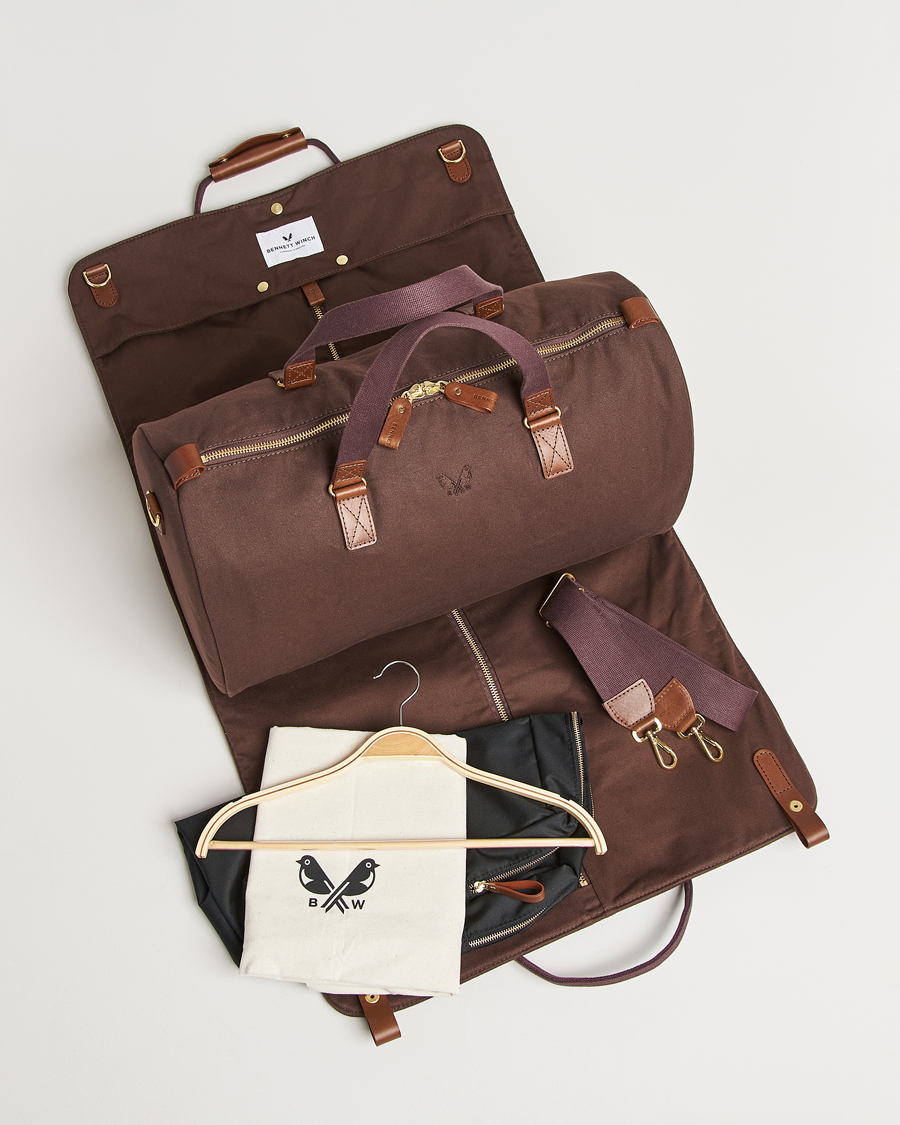 Men | Bags | Bennett Winch | Canvas Suit Carrier Holdall Chocolate