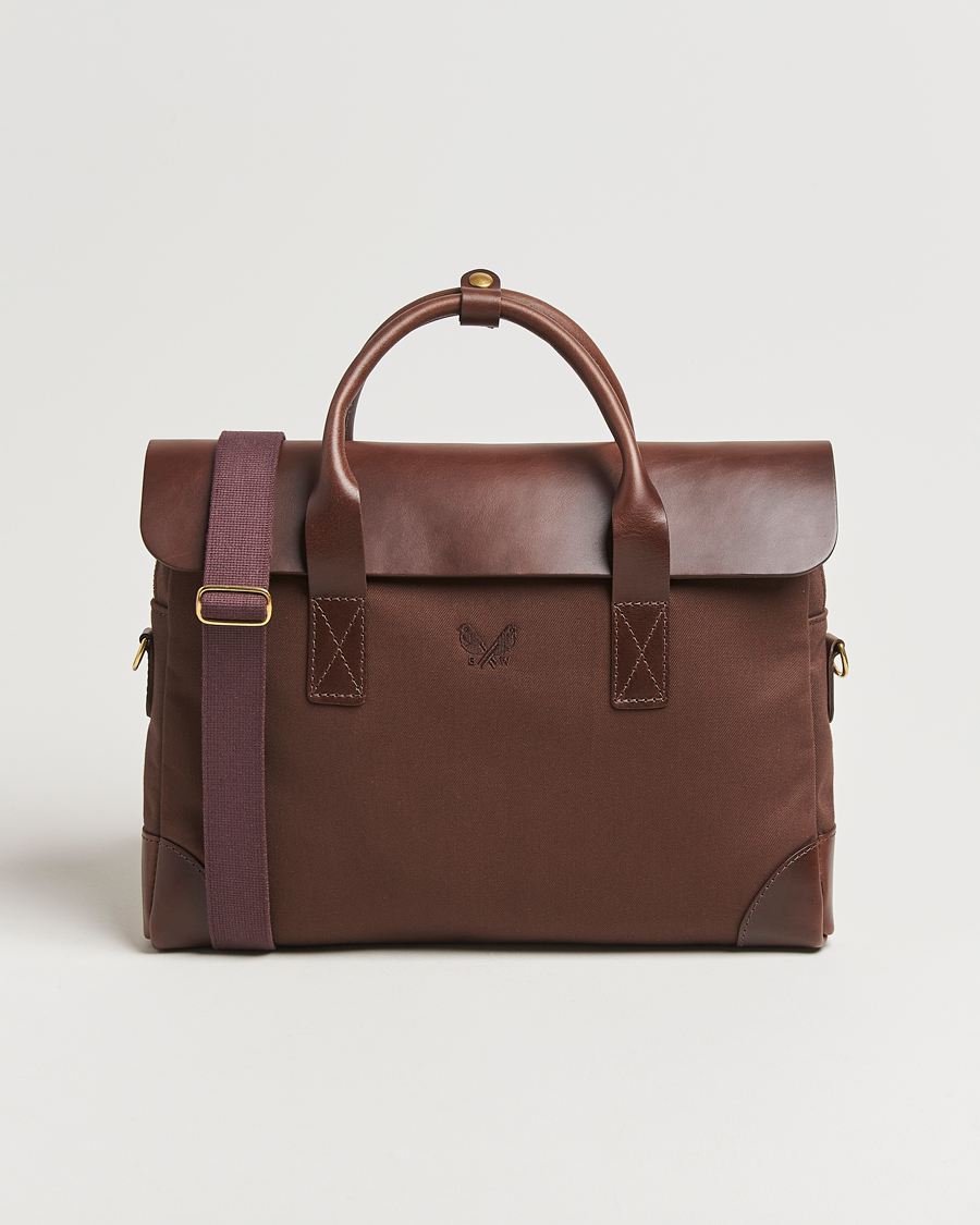 Men | Bags | Bennett Winch | Canvas Briefcase Chocolate