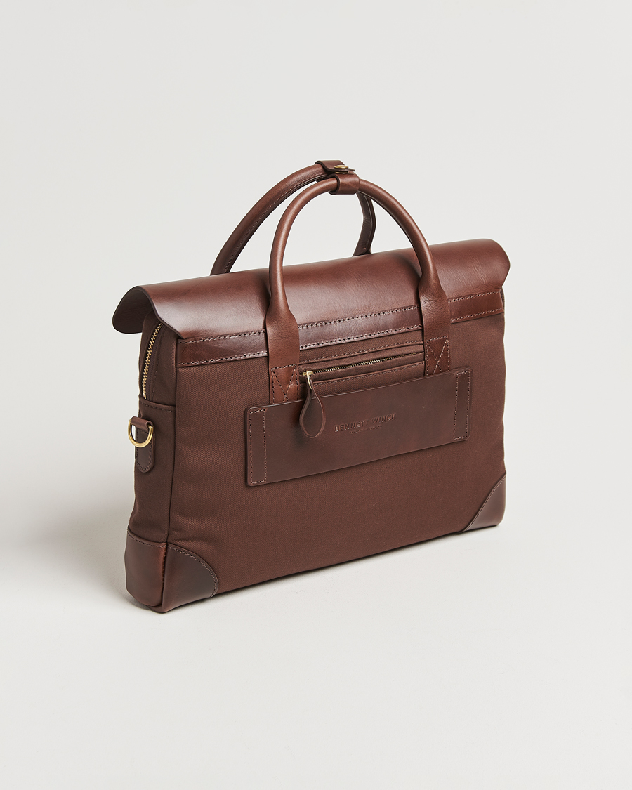 Men | Bags | Bennett Winch | Canvas Briefcase Chocolate