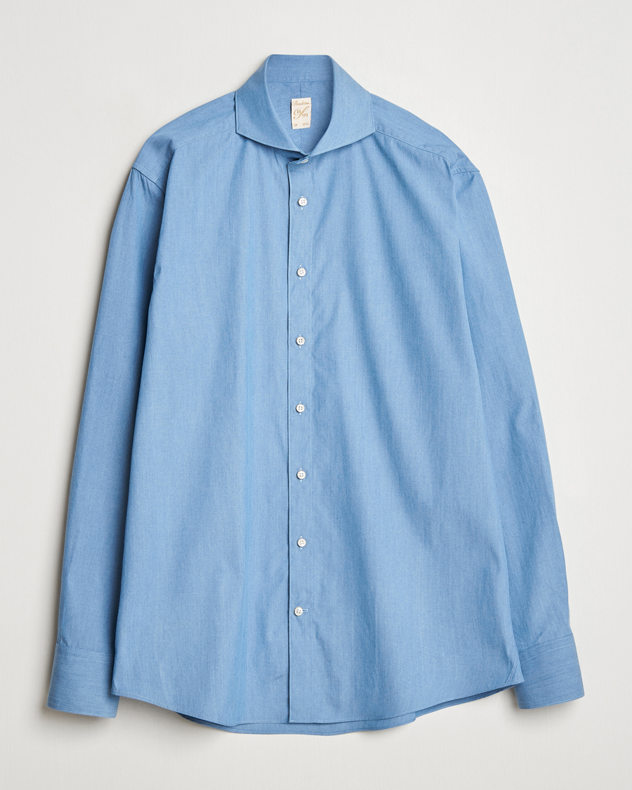 Men | Shirts | Stenströms | 1899 Denim Poplin Shirt Indigo
