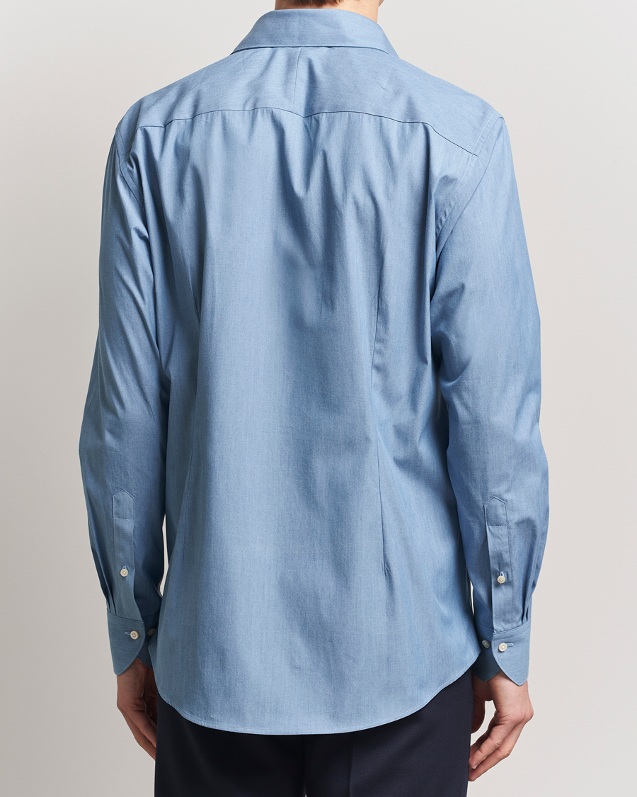 Men | Shirts | Stenströms | 1899 Denim Poplin Shirt Indigo