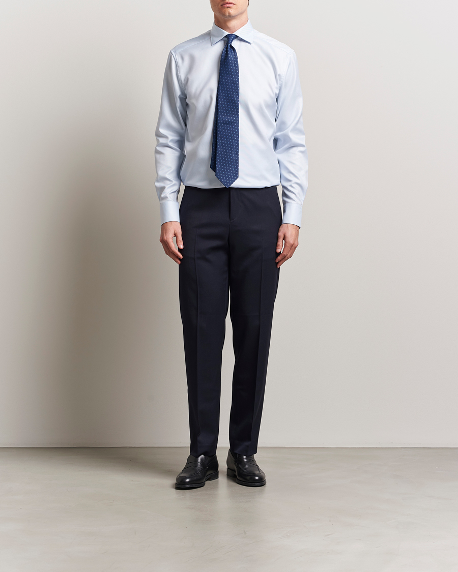 Men | Shirts | Stenströms | 1899 Cotton Twill Shirt Light Blue