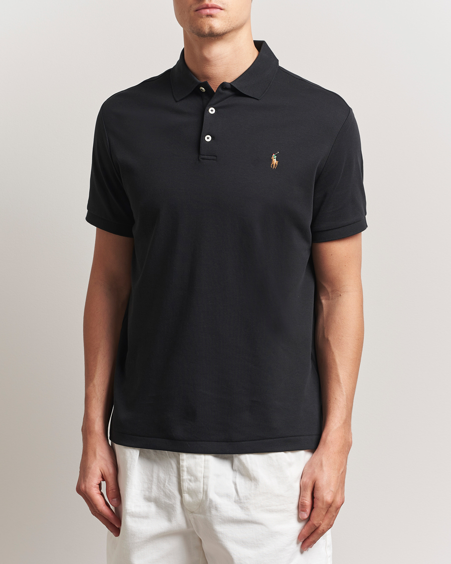 Men | Polo Shirts | Polo Ralph Lauren | Custom Slim Fit Cotton Polo Polo Black