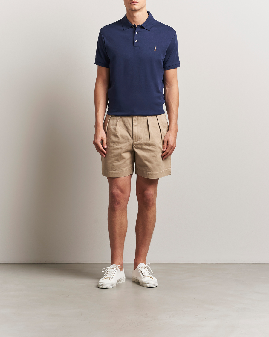 Men | Polo Shirts | Polo Ralph Lauren | Custom Slim Fit Cotton Polo Refined Navy