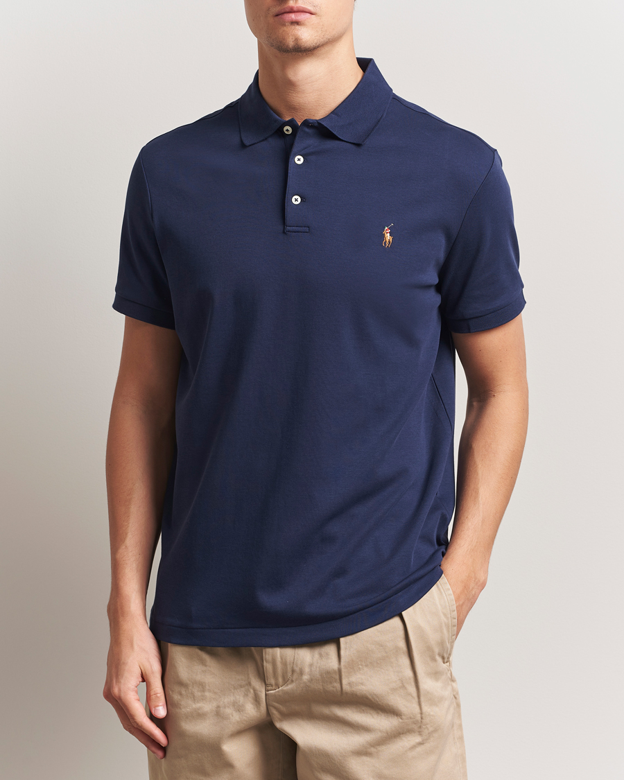 Men | Polo Shirts | Polo Ralph Lauren | Custom Slim Fit Cotton Polo Refined Navy
