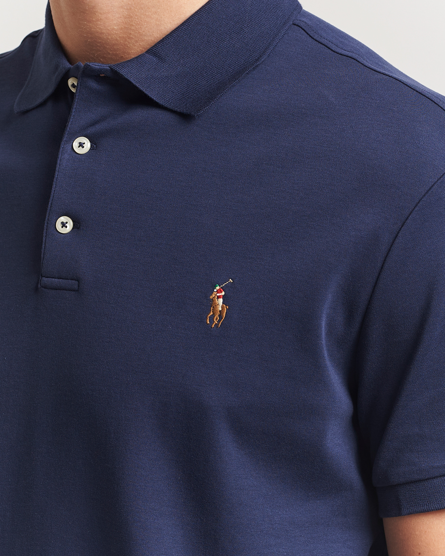 Men | Polo Shirts | Polo Ralph Lauren | Custom Slim Fit Cotton Polo Refined Navy