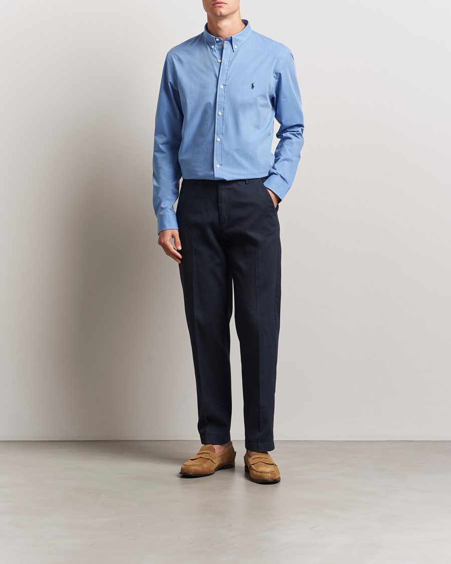 Men | Shirts | Polo Ralph Lauren | Slim Fit Poplin Shirt Blue End on End