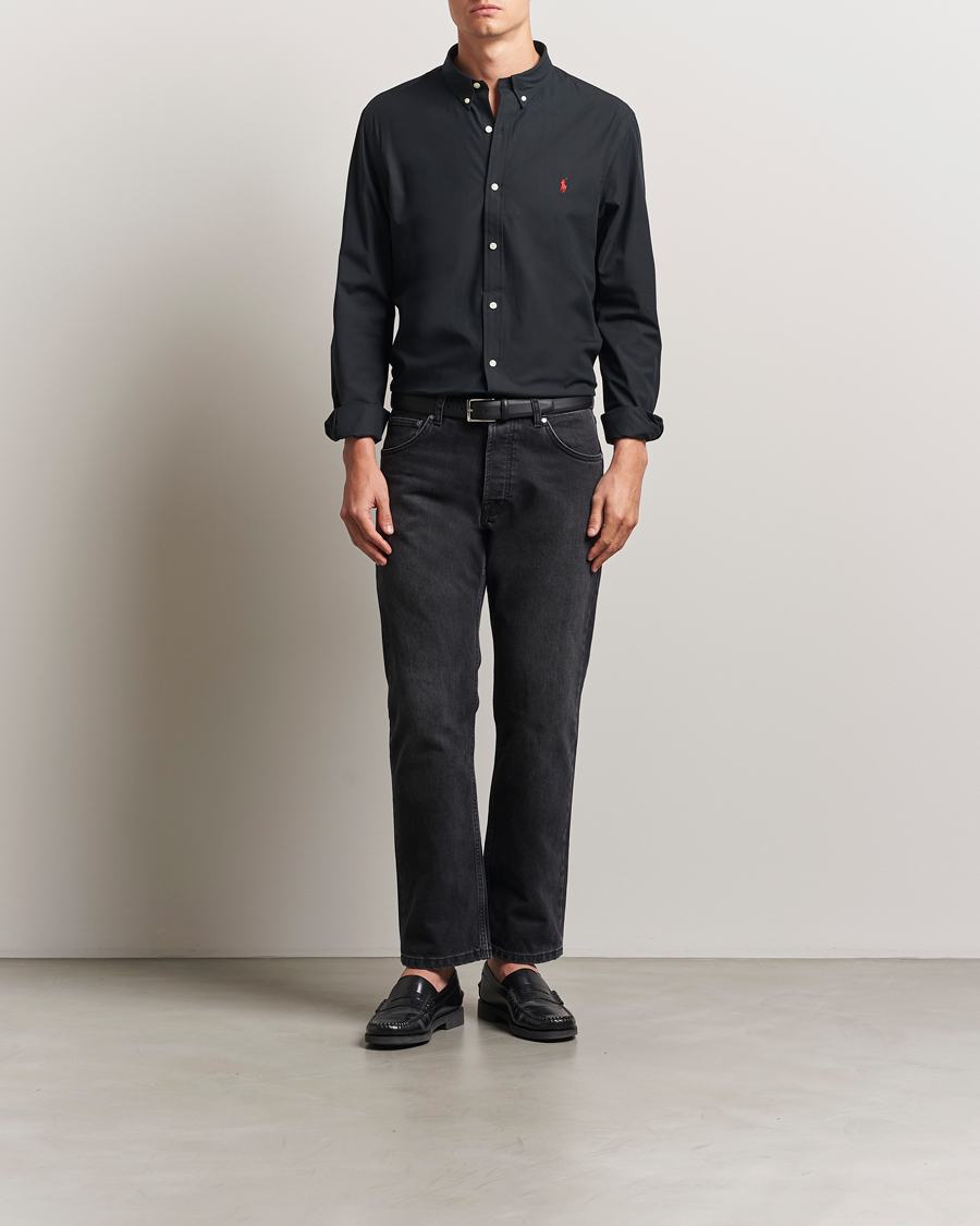 Men | Shirts | Polo Ralph Lauren | Slim Fit Poplin Shirt Polo Black