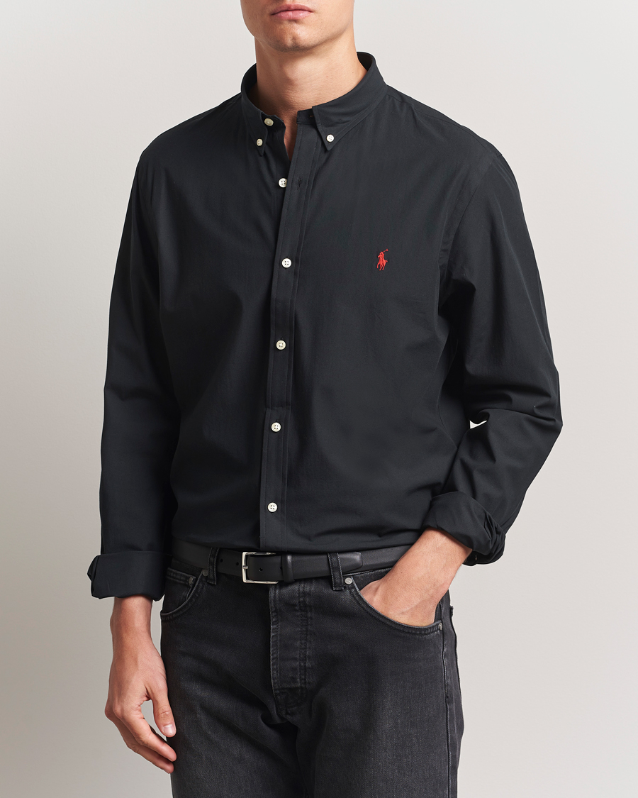 Men | Shirts | Polo Ralph Lauren | Slim Fit Poplin Shirt Polo Black