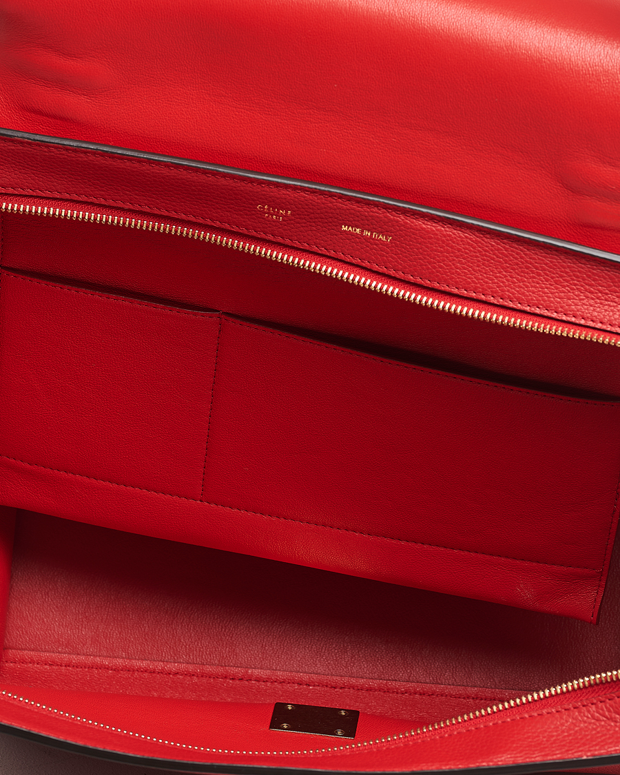 Men | Gifts for Her | Celine Pre-Owned | Trapeze Leather Suede Handbag Red Medium