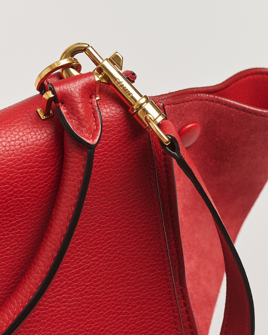 Men | Gifts for Her | Celine Pre-Owned | Trapeze Leather Suede Handbag Red Medium
