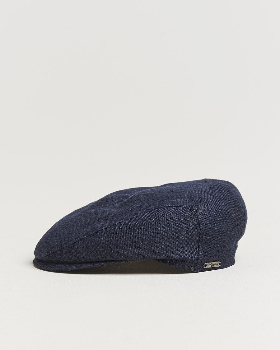 Men | Hats & Caps | Wigéns | Ivy Slim Hopsack Linen Cap Navy