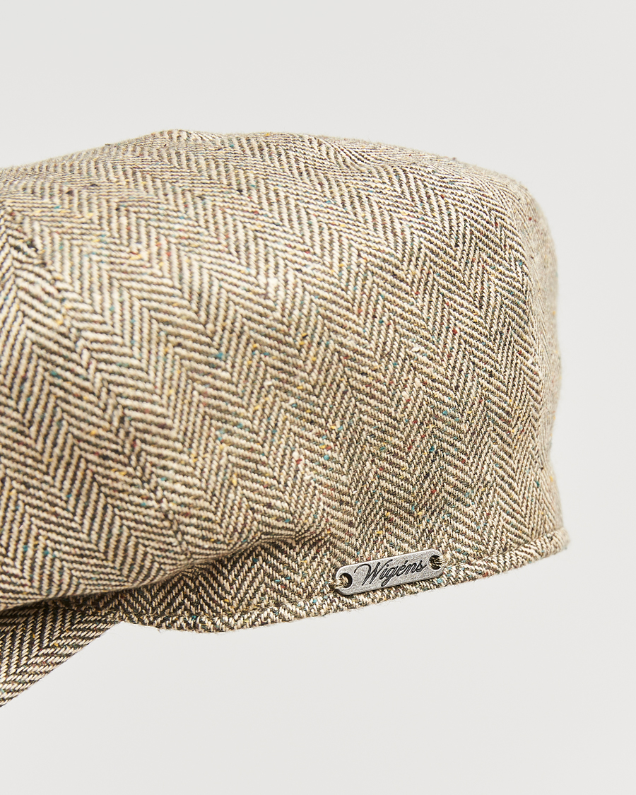 Men | Hats & Caps | Wigéns | Newsboy Retro Herringbone Cap Dark Olive