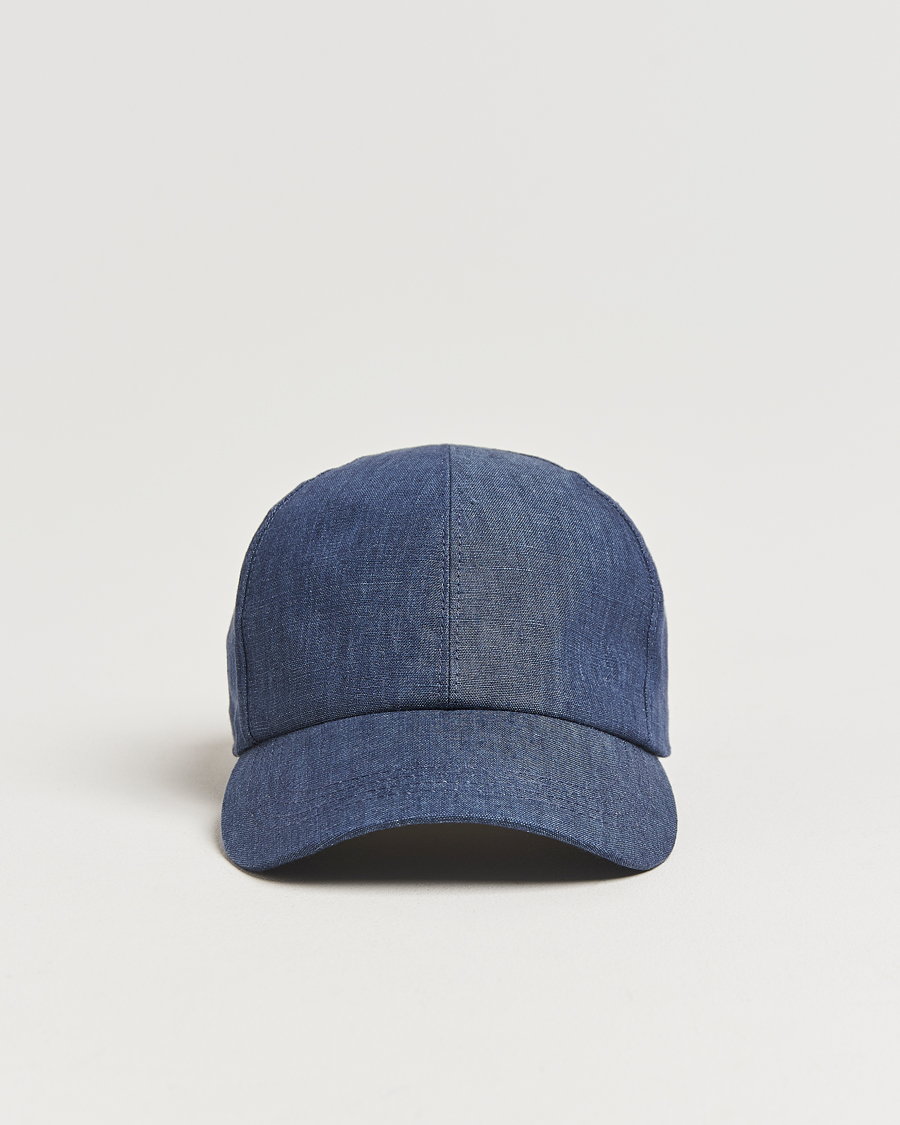 Men | Hats & Caps | Wigéns | Baseball Linen Cap Denim Blue