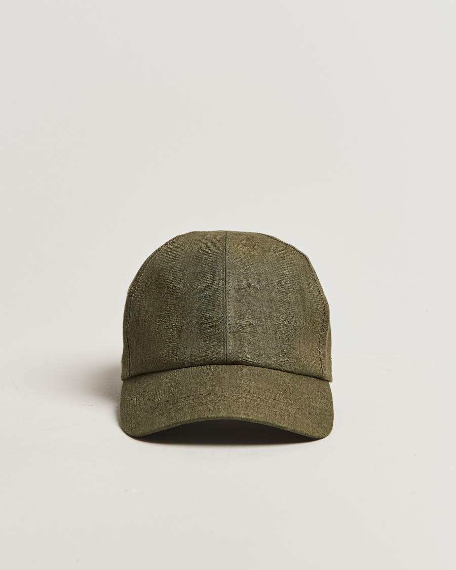 Men | Hats & Caps | Wigéns | Baseball Linen Cap Olive