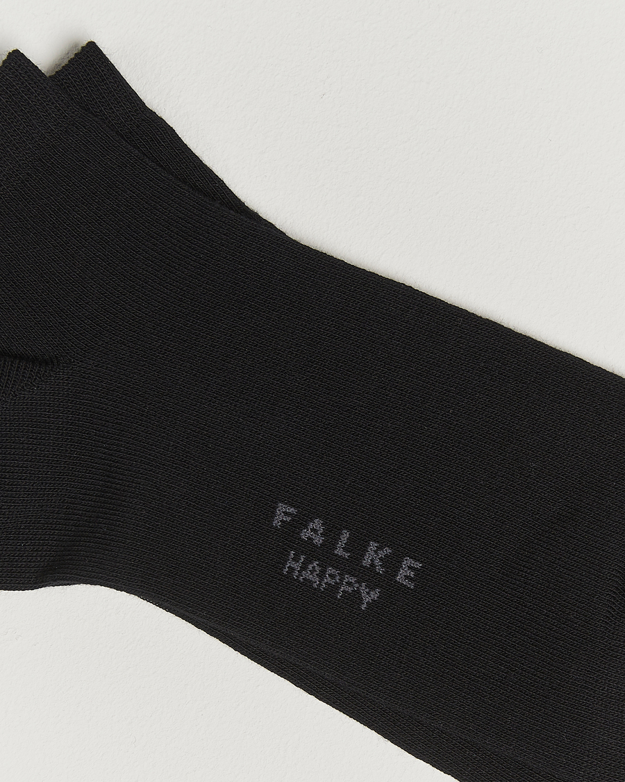 Men | Underwear & Socks | Falke | Happy 2-Pack Cotton Sneaker Socks Black