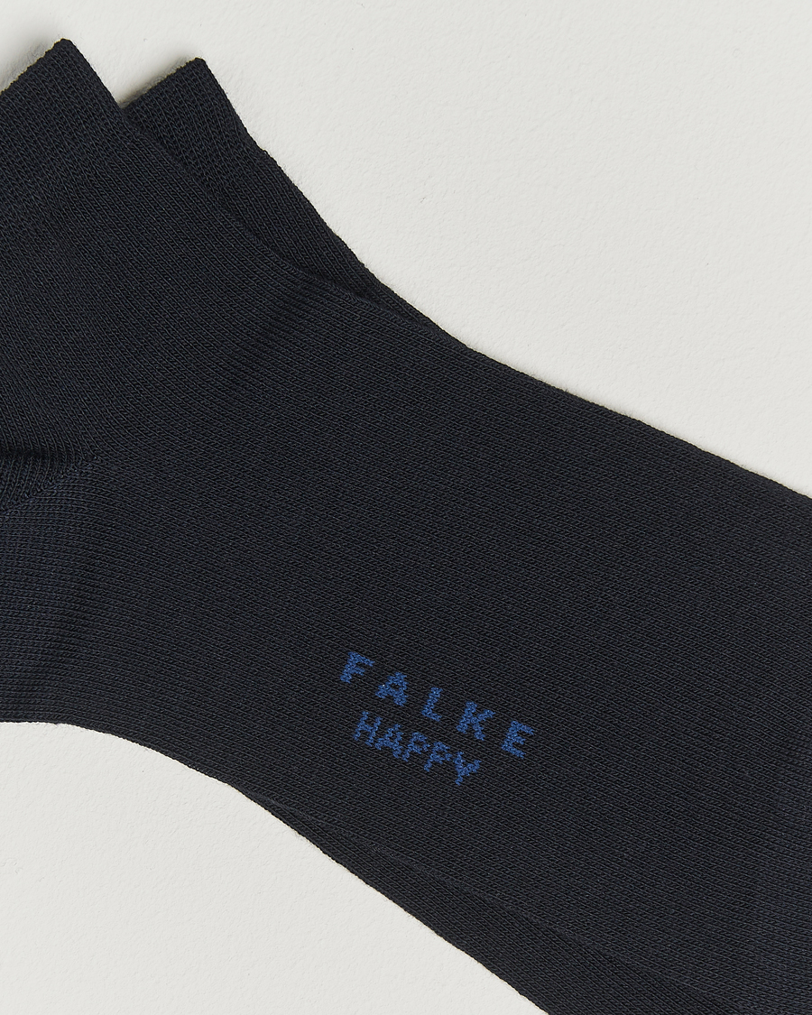 Men | Underwear & Socks | Falke | Happy 2-Pack Cotton Sneaker Socks Dark Navy