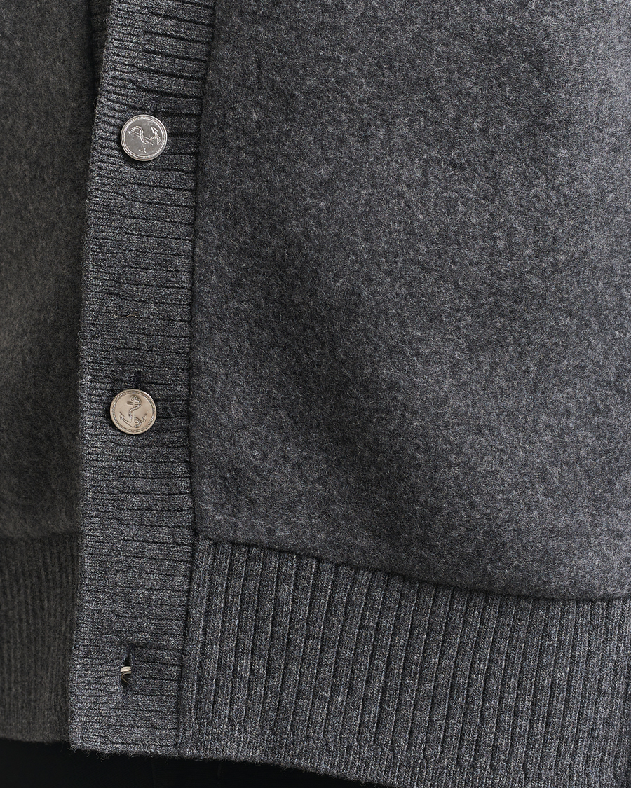 Men | Sweaters & Knitwear | Thom Browne | Wool Fleece Cardigan Charcoal