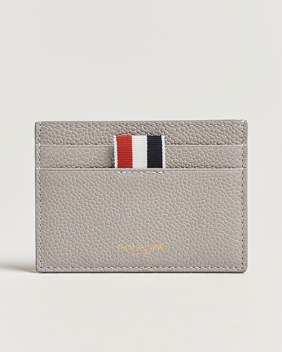 Men | Wallets | Thom Browne | Double Sided Card Holder Light Grey