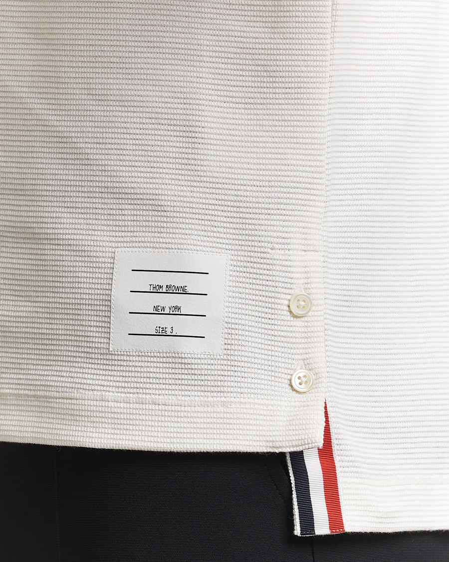 Men | Polo Shirts | Thom Browne | Waffle Cotton Polo Natural White