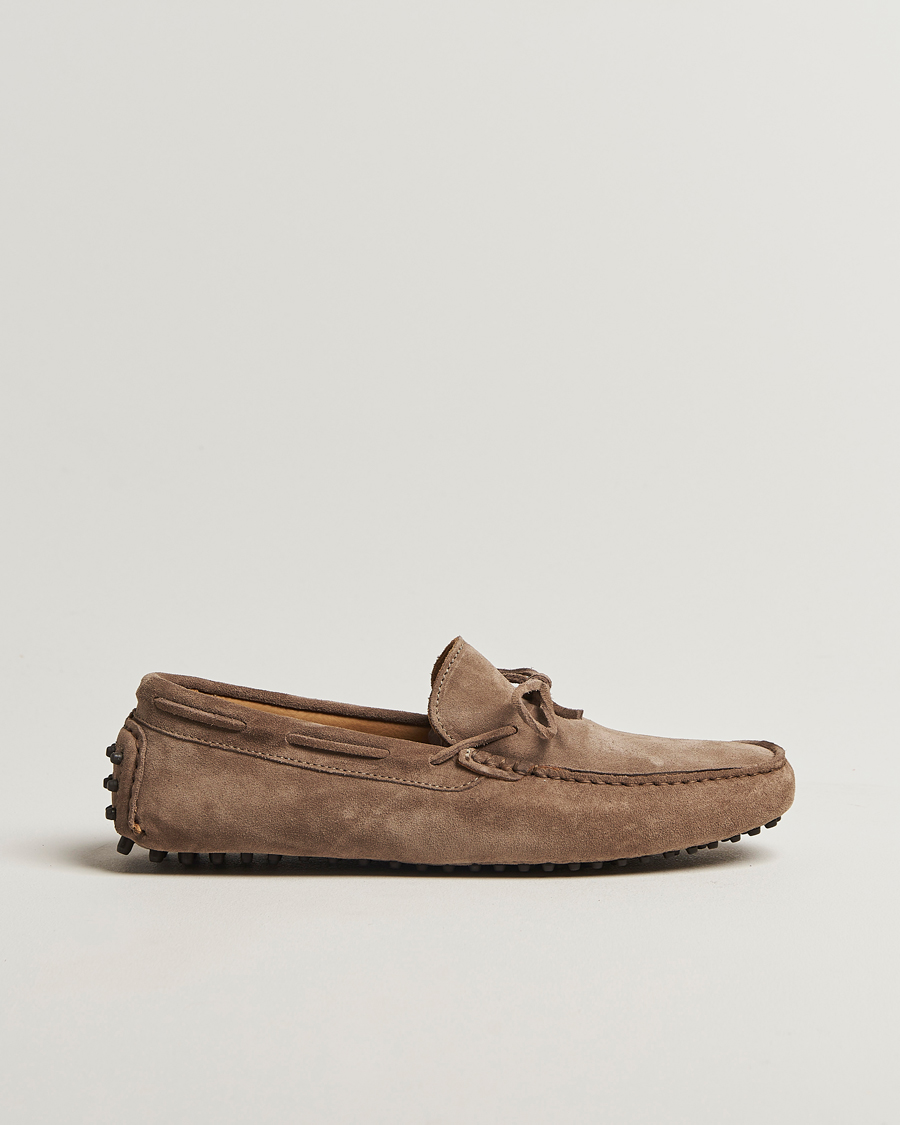 Men | Moccasins | Oscar Jacobson | Driving Shoe Suede Grey
