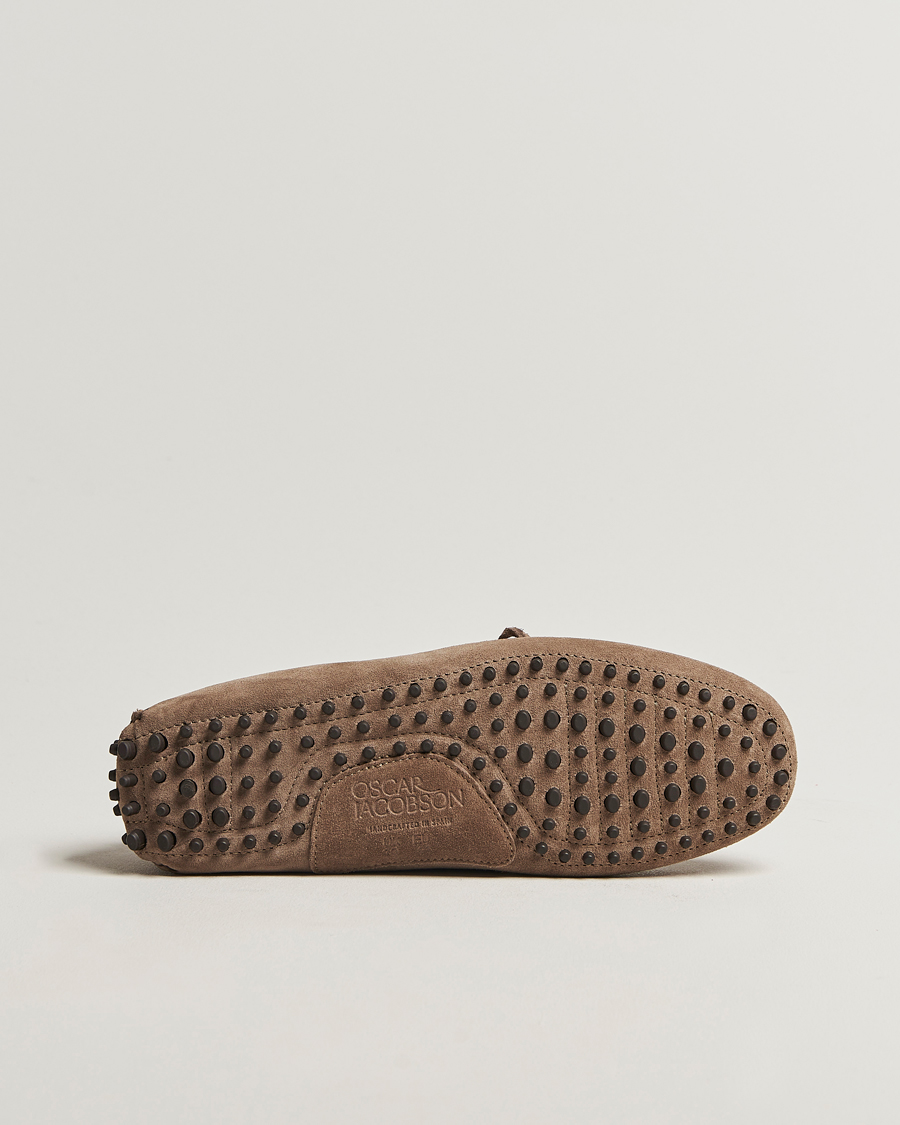 Men | Moccasins | Oscar Jacobson | Driving Shoe Suede Grey