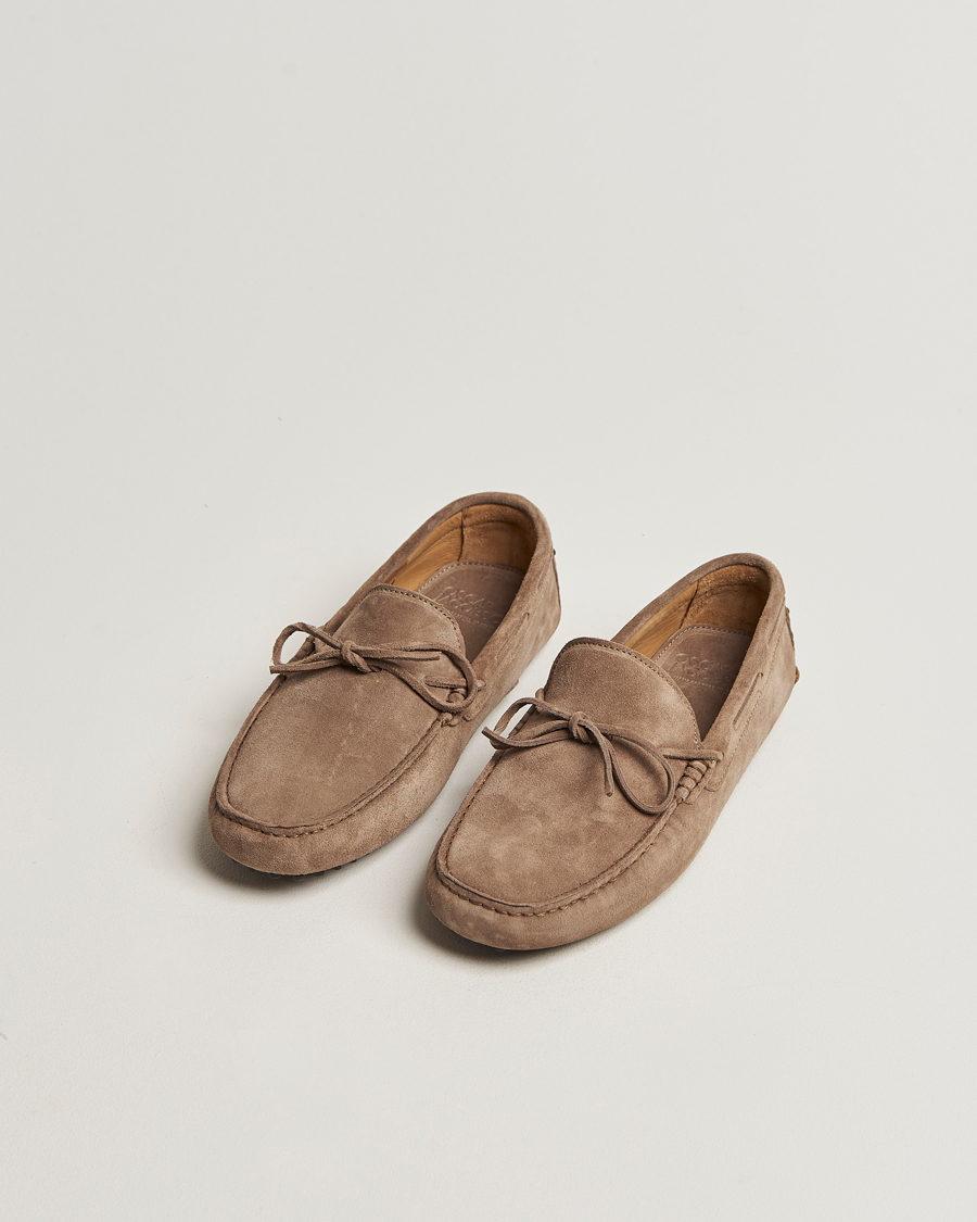 Men | Moccasins | Oscar Jacobson | Driving Shoe Suede Grey